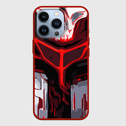 Чехол iPhone 13 Pro Red stripes on a black and white background