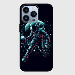 Чехол iPhone 13 Pro Космонавт играет в баскетбол