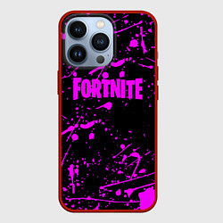 Чехол для iPhone 13 Pro Fortnite краски, цвет: 3D-красный