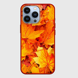 Чехол для iPhone 13 Pro Осень - клиновые листья, цвет: 3D-красный