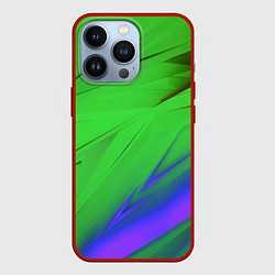 Чехол для iPhone 13 Pro Кислотно неоновая геометрия, цвет: 3D-красный