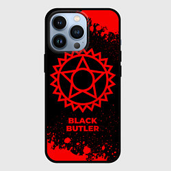 Чехол iPhone 13 Pro Black Butler - red gradient