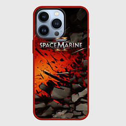 Чехол iPhone 13 Pro Warhammer 40000 space marine 2 взрыв камней