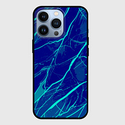 Чехол для iPhone 13 Pro Яркий сине-голубой абстрактная текстура, цвет: 3D-черный