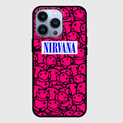 Чехол iPhone 13 Pro Nirvana pink logo