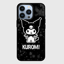 Чехол iPhone 13 Pro Kuromi glitch на темном фоне