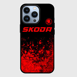 Чехол iPhone 13 Pro Skoda - red gradient посередине