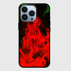 Чехол iPhone 13 Pro Skyrim fire steel