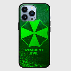 Чехол iPhone 13 Pro Resident Evil - green gradient