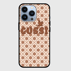 Чехол iPhone 13 Pro Гусси - узор в стиле Гучи
