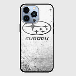 Чехол для iPhone 13 Pro Subaru - white gradient, цвет: 3D-черный