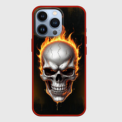 Чехол iPhone 13 Pro Череп в огне