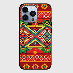 Чехол для iPhone 13 Pro Классические русские узоры и орнамент, цвет: 3D-черный