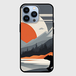 Чехол iPhone 13 Pro Горы медведь геометрия
