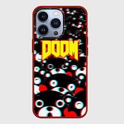 Чехол для iPhone 13 Pro Doom anime, цвет: 3D-красный