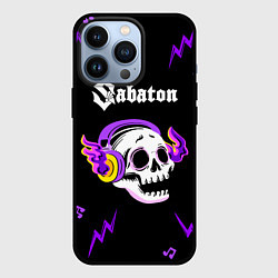 Чехол для iPhone 13 Pro Sabaton неоновый череп, цвет: 3D-черный