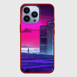 Чехол iPhone 13 Pro Synthwave неоновый город