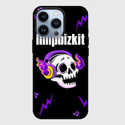 Чехол для iPhone 13 Pro Limp Bizkit неоновый череп, цвет: 3D-черный