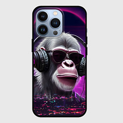 Чехол iPhone 13 Pro DJ monkey - Neon city