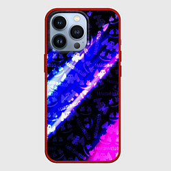 Чехол iPhone 13 Pro Marshmello neon steel