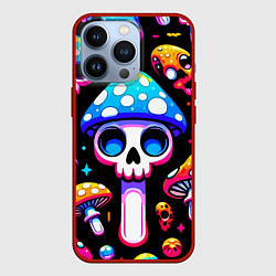 Чехол iPhone 13 Pro Ice cream skull and fly agaric - ai art fantasy