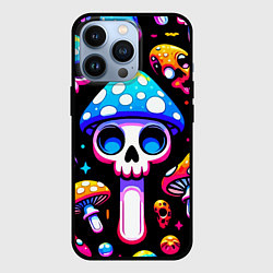 Чехол iPhone 13 Pro Ice cream skull and fly agaric - ai art fantasy