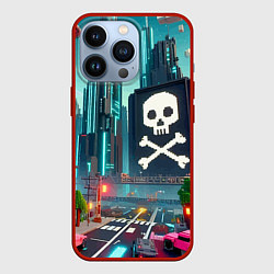 Чехол iPhone 13 Pro Minecraft district with skull - ai art fantasy