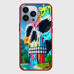 Чехол iPhone 13 Pro Minecraft skull - ai art fantasy