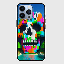 Чехол iPhone 13 Pro Minecraft landscape with skull - ai art fantasy