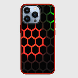 Чехол iPhone 13 Pro Hexagon neon