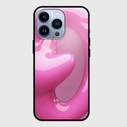 Чехол для iPhone 13 Pro Розовые краски абстракция, цвет: 3D-черный