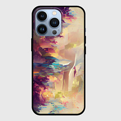 Чехол для iPhone 13 Pro Слияние цветов, цвет: 3D-черный