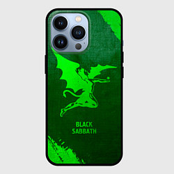 Чехол iPhone 13 Pro Black Sabbath - green gradient