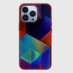 Чехол для iPhone 13 Pro Геометрия мозаика, цвет: 3D-красный