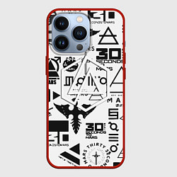 Чехол для iPhone 13 Pro Linkin park pattern 30 second to mars, цвет: 3D-красный