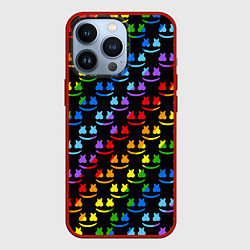 Чехол iPhone 13 Pro Marshmello pattern neon