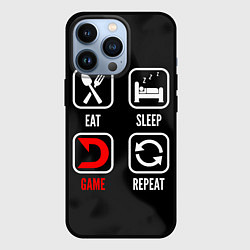 Чехол iPhone 13 Pro Eat, sleep, Deadlock, repeat