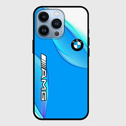 Чехол iPhone 13 Pro BMW abstrac line steel