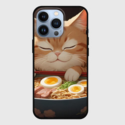 Чехол iPhone 13 Pro Кот обожает рамен