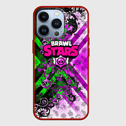 Чехол для iPhone 13 Pro Brawl stars pattern geometry, цвет: 3D-красный