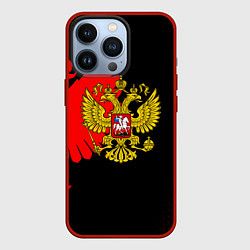 Чехол iPhone 13 Pro Герб РФ красный