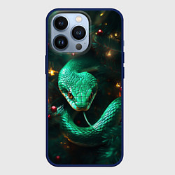 Чехол iPhone 13 Pro Зелёная новогодняя змея