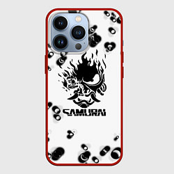 Чехол iPhone 13 Pro Samurai черные краски текстура