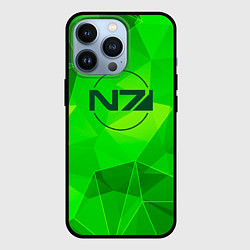 Чехол iPhone 13 Pro Mass Effect green poly