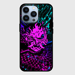 Чехол iPhone 13 Pro Cyberpunk 2077 dragon neon