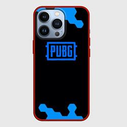 Чехол iPhone 13 Pro PUBG синие соты абстракция