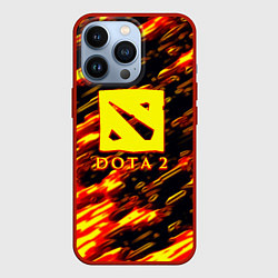 Чехол iPhone 13 Pro DOTA2 огенный стиль текстура