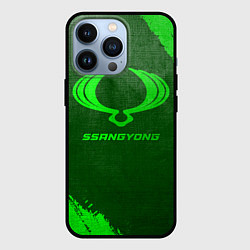 Чехол iPhone 13 Pro SsangYong - green gradient