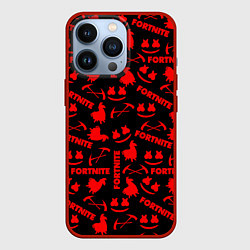 Чехол iPhone 13 Pro Fortnite pattern game red