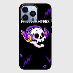 Чехол iPhone 13 Pro Foo Fighters неоновый череп